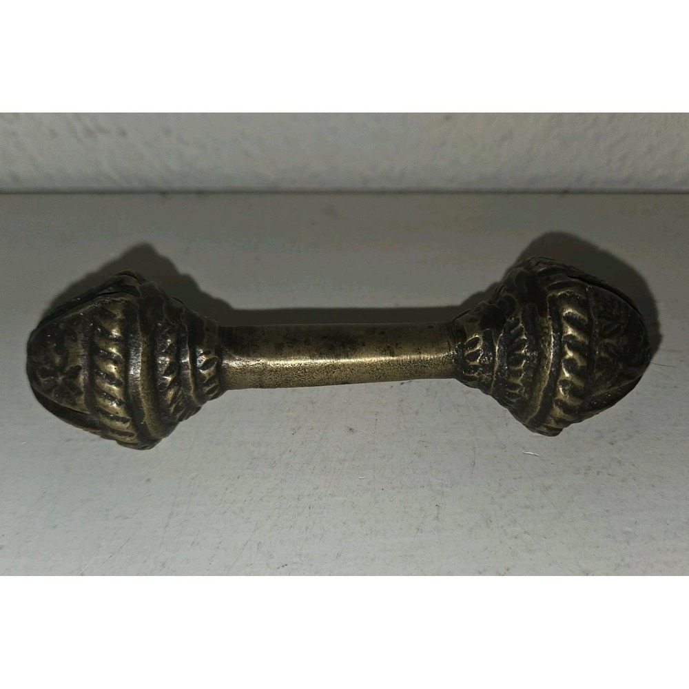 Brass Bronze Tone Double Rattle Bell Musical Sleigh Barbell 5" Caroling